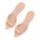 Дамски бежови чехли с ток Bella Le Silla — снимка 4