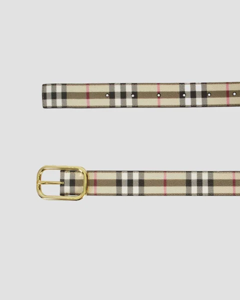 Check Leather Belt — снимка 2