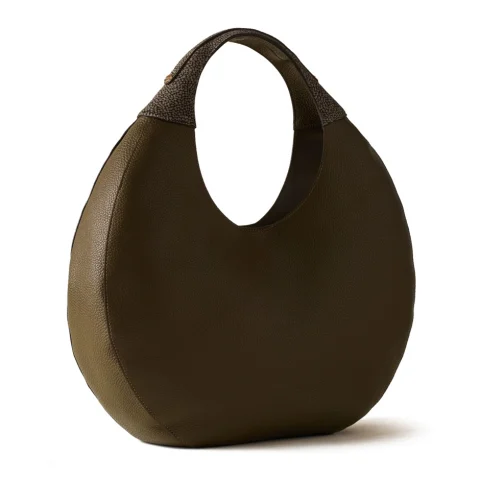 Дамска зелена чанта Full Moon Hobo Large BORBONESE — снимка 5