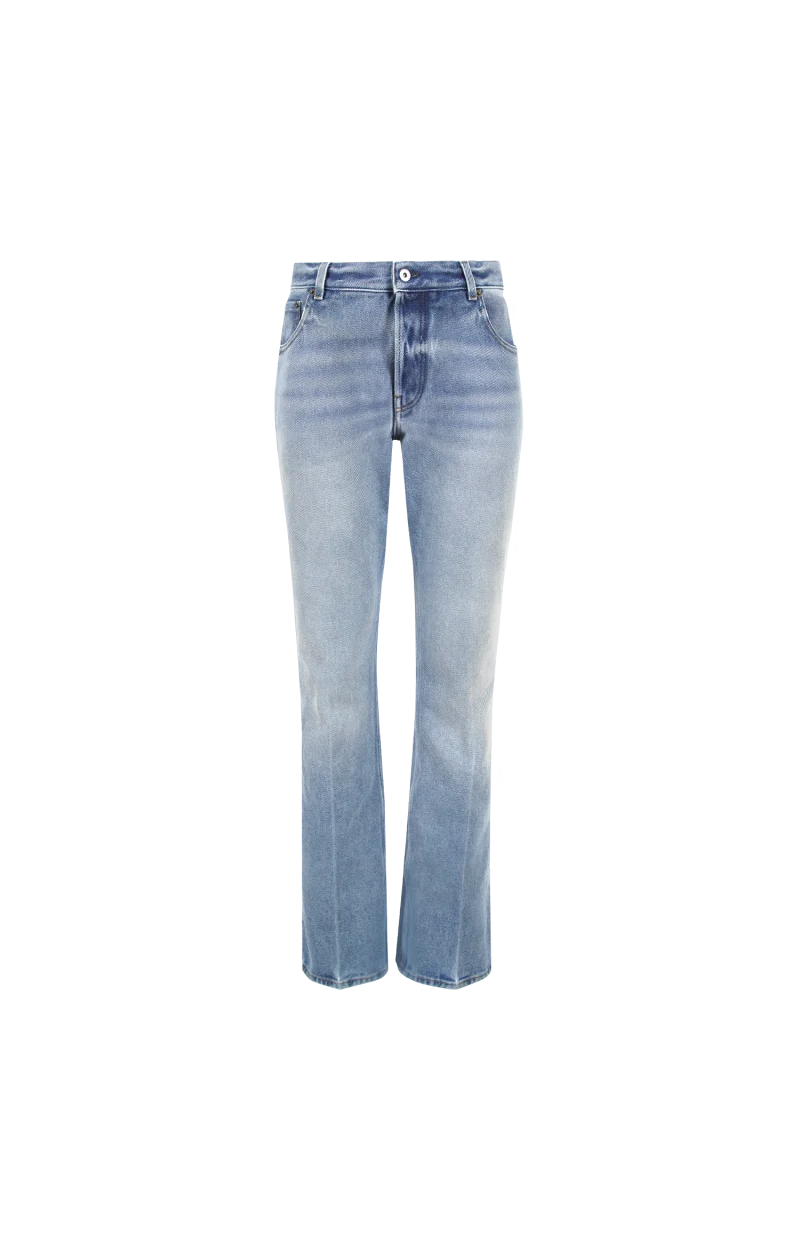 Washed Denim Five-Pocket Jeans