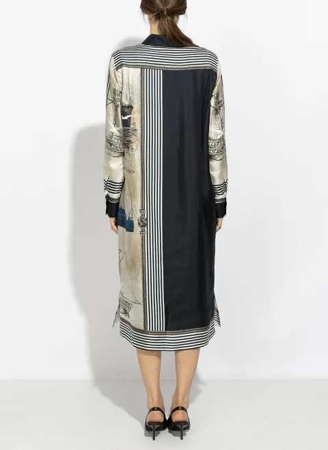 Рокля-риза с принт Max Mara Mxmteismo — снимка 6
