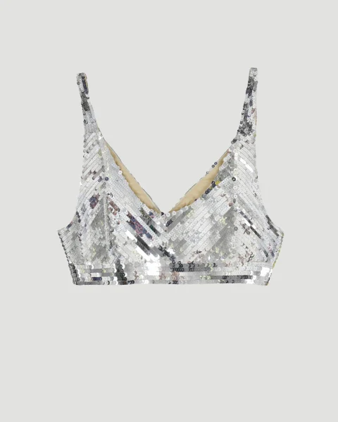 Metal Knit Cropped Top — снимка 3