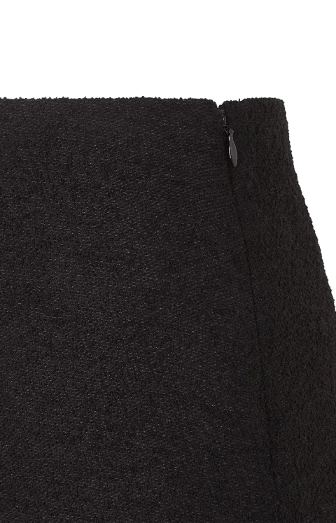 Wool Bouclé Skirt in Black — снимка 2