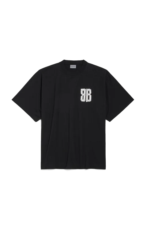 Glitter Tape Type Large Fit T-Shirt in Black