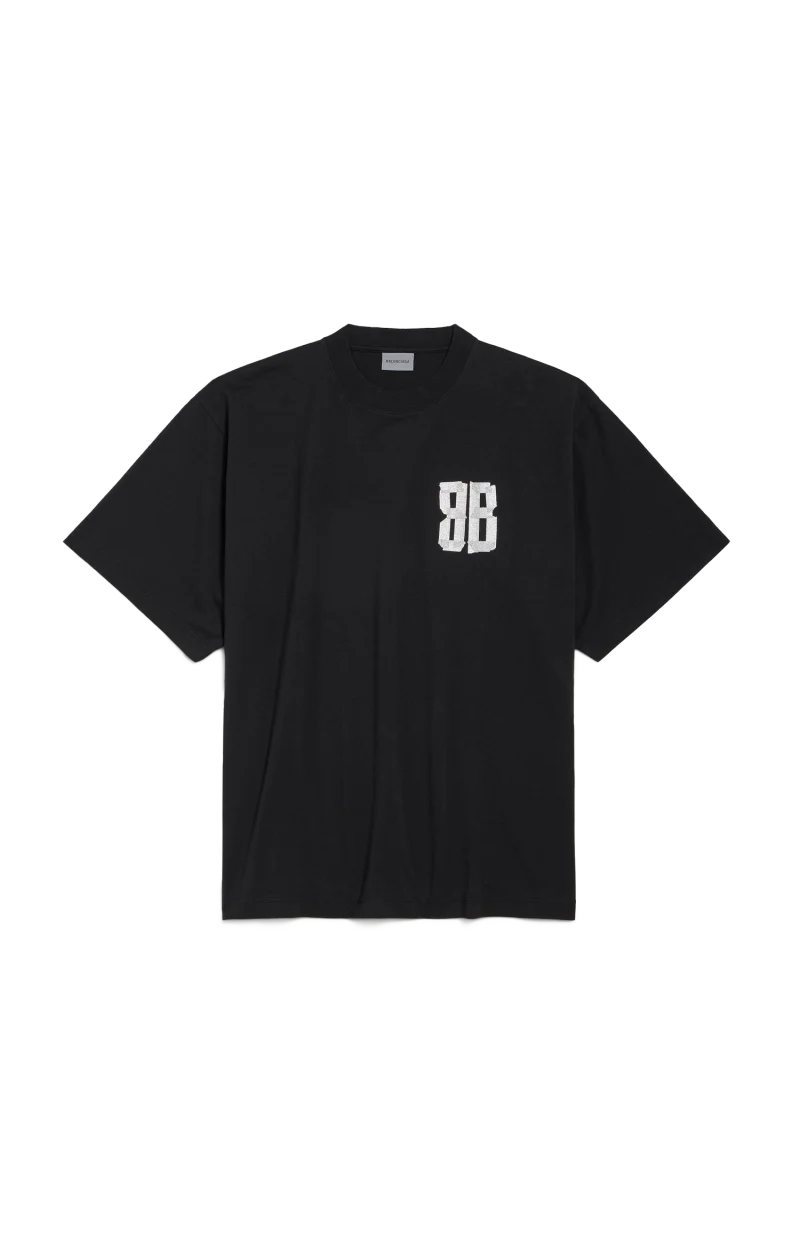 Glitter Tape Type Large Fit T-Shirt in Black