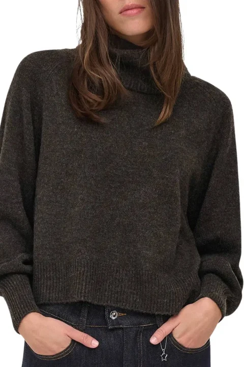 Плетено Onlolivia Roll Neck 15381063 19-1106 TCX mole — снимка 2