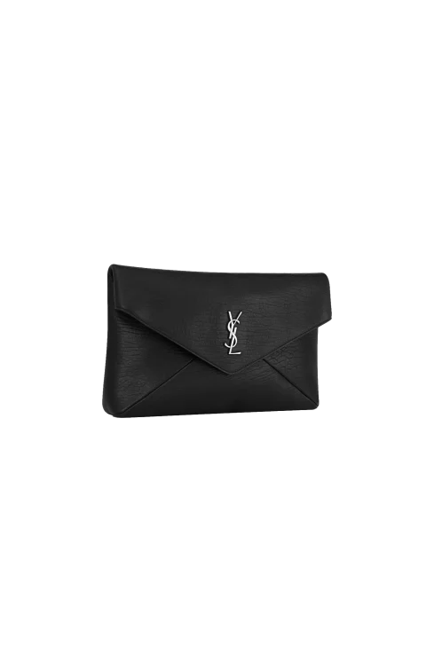 Cassandre Large Envelope Pouch in Black Lambskin — снимка 2