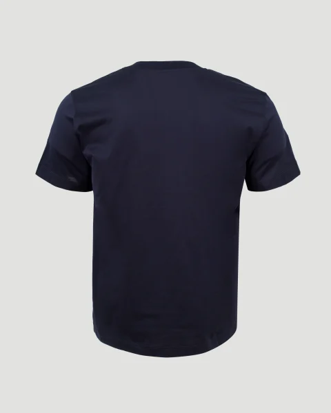 Cotton T-Shirt in Navy — снимка 2