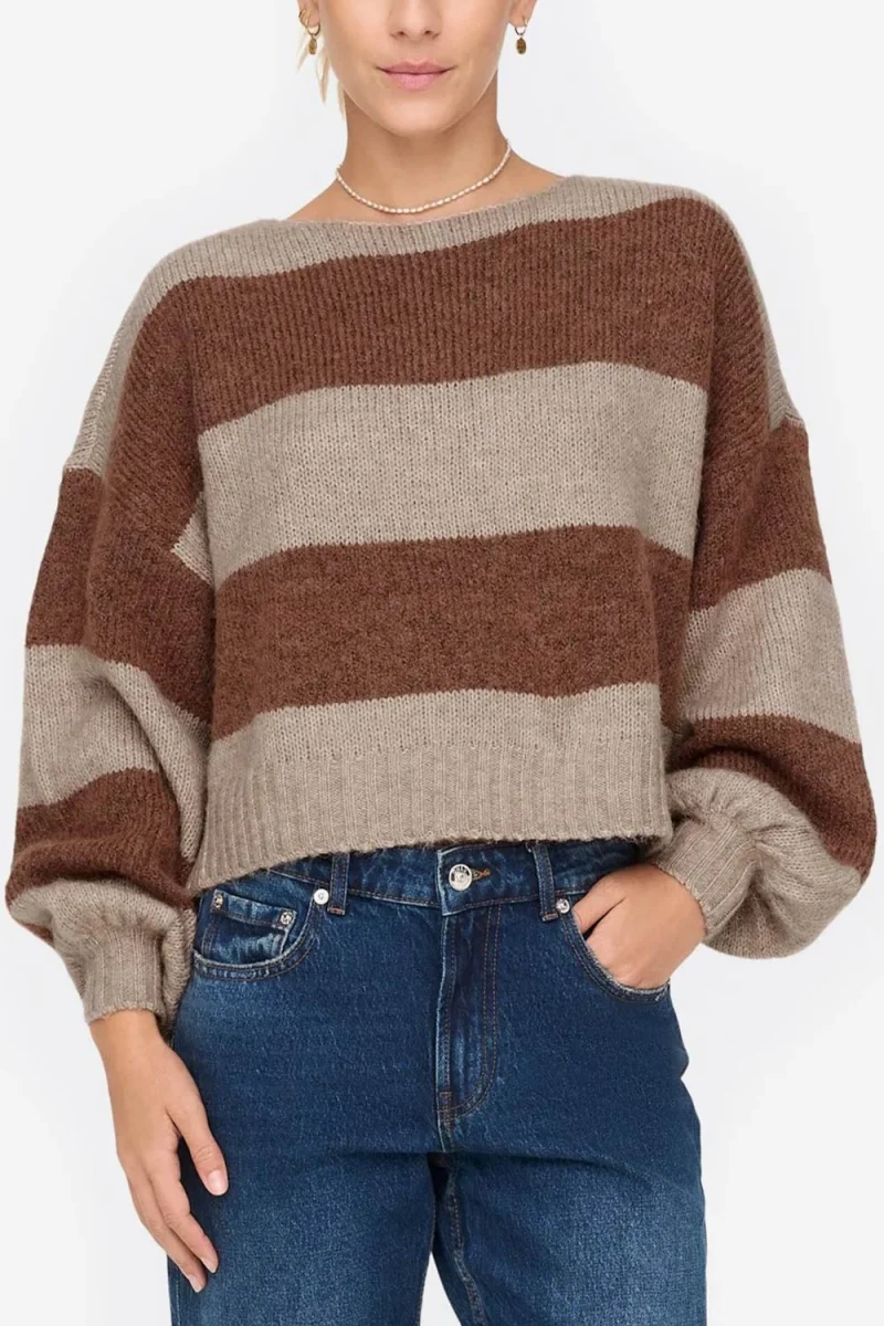 Плетено Onlaya L/S Boatneck 15259682 14-0002 TCX pumice stone — снимка 2