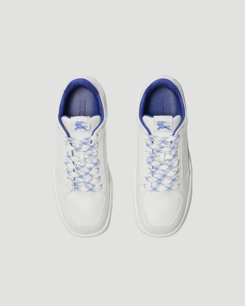 Leather Stock Sneakers in White — снимка 4