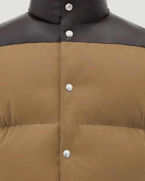 Frosted Poplin and Leather Gilet — снимка 3