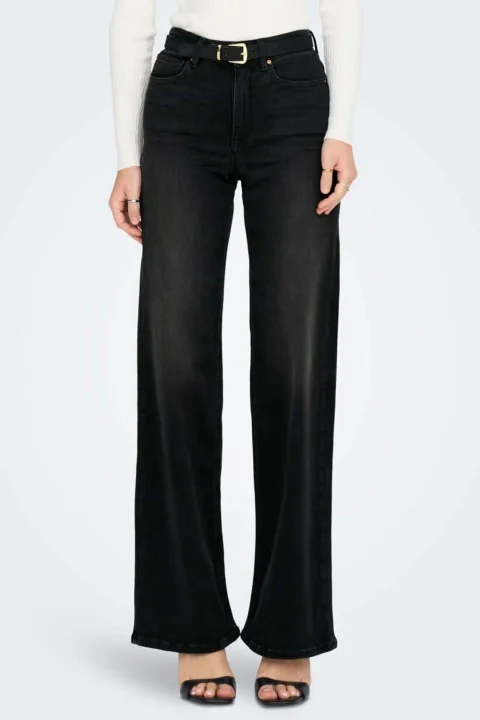 Jeans Onlmadison Blush Hw Wide Cro099 15299796 BS 641 washed black — снимка 2