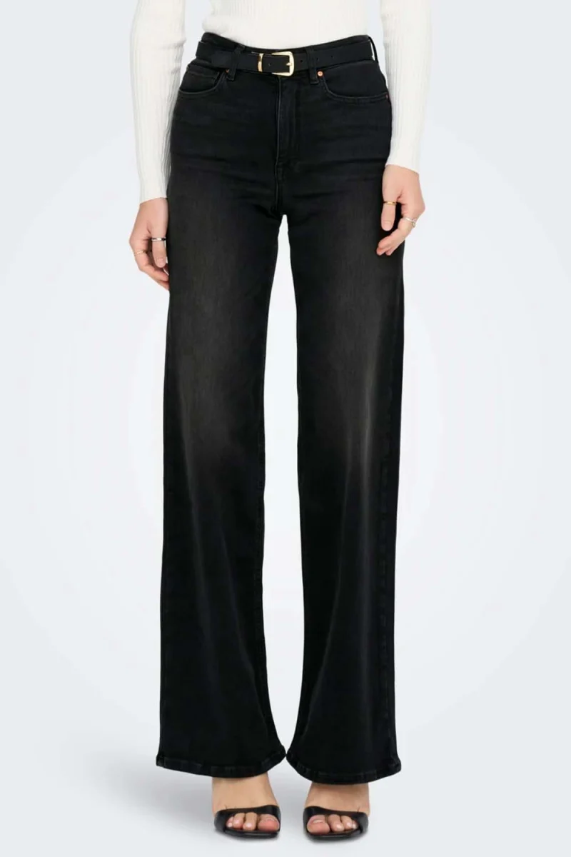 Jeans Onlmadison Blush Hw Wide Cro099 15299796 BS 641 washed black — снимка 2