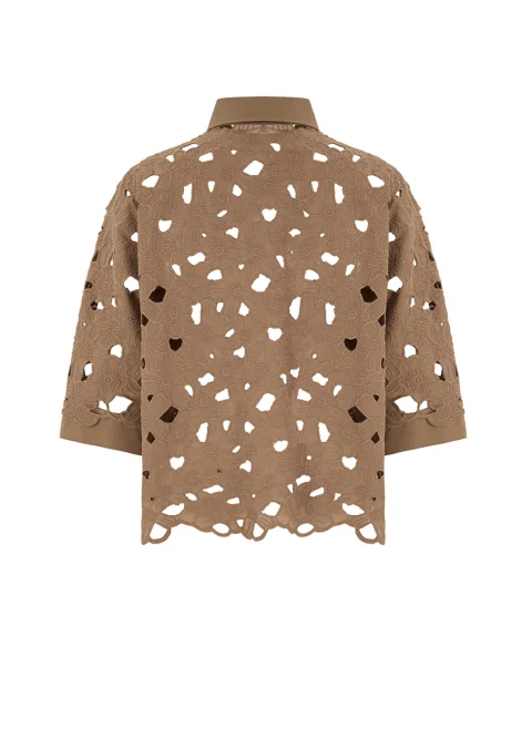 Риза с флорална бродерия D.Exterior — снимка 2