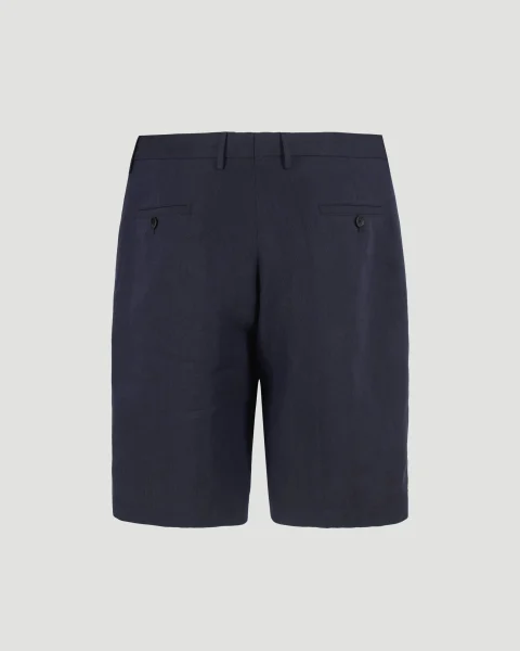 Linen Shorts in Navy Blue — снимка 2