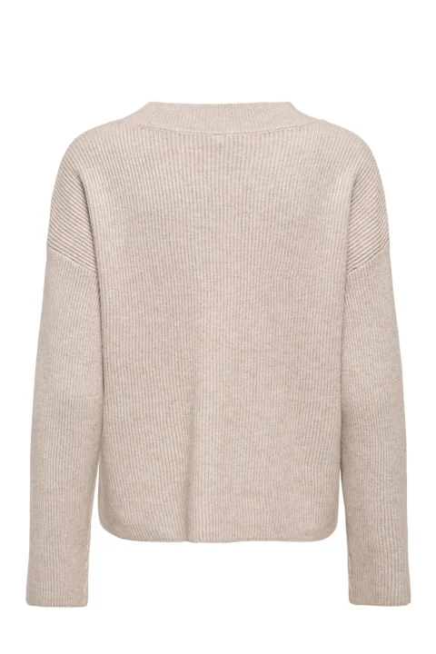 Жилетка Onlkatia Rib Button 15374822 16-1211 TCX mocha meringue — снимка 2