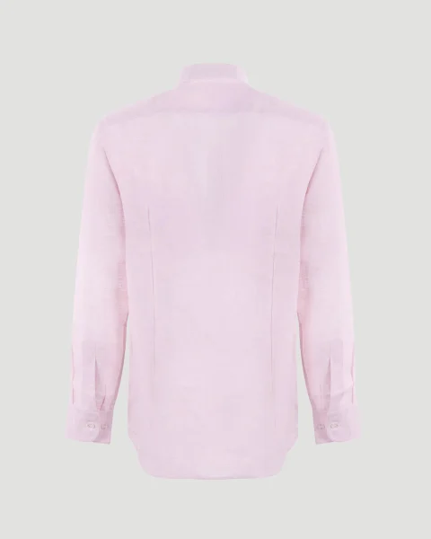 Pegaso Logo Linen Shirt in Pink — снимка 2