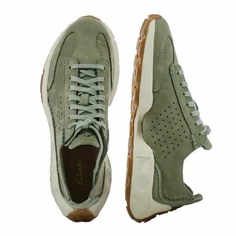Дамски Сникърс CLARKS – 26181291 CRAFT SPEED LIGHT GREEN NUB — снимка 4