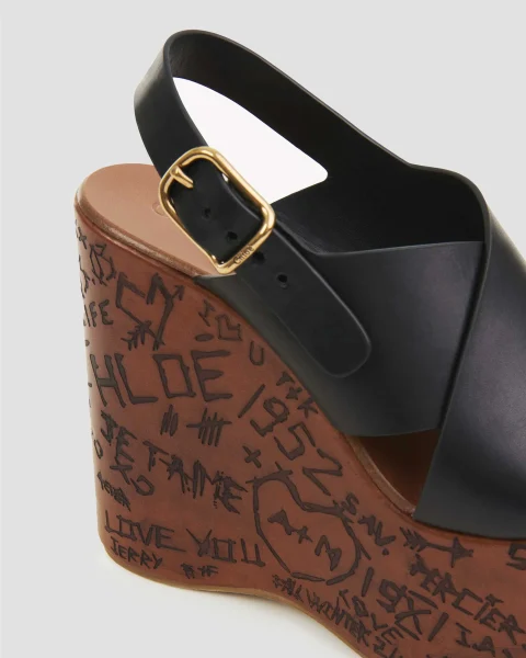 Maxime Wedge Sandal in Black — снимка 5