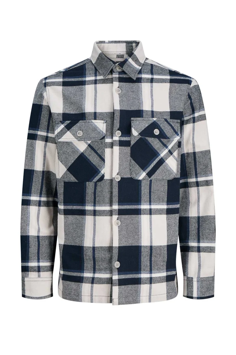 Риза Jprrayle Melange Check L/S Overshirt 12286804 19-4013 TCX dark navy