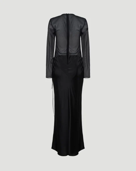 Long Sleeve Maxi Dress in Silk — снимка 2