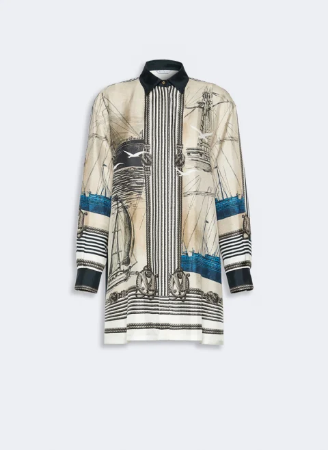 Копринена риза Max Mara Mxmteglia — снимка 2