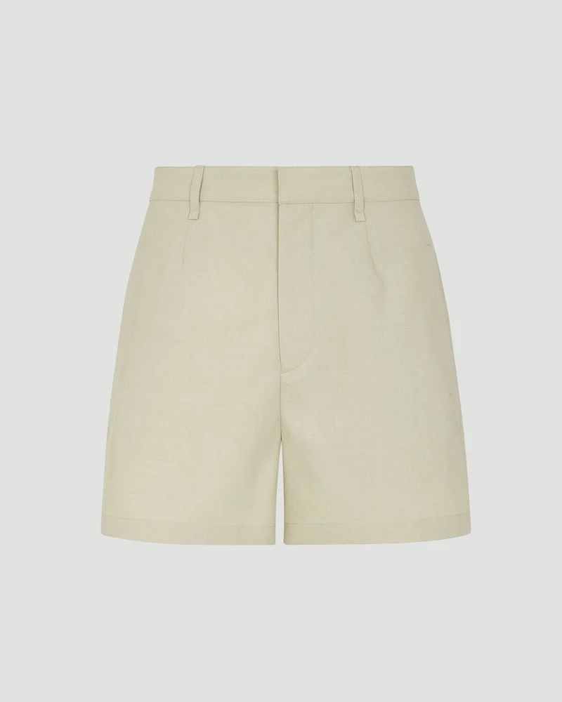 Wool Shorts in Beige