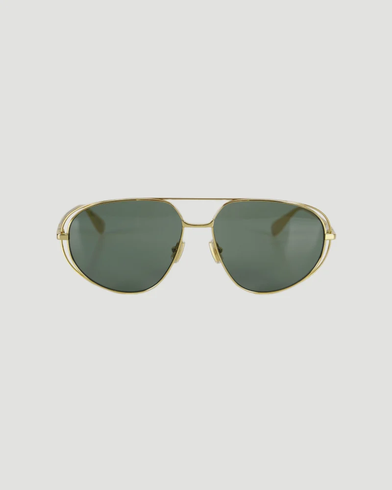 Classic Aviator Sunglasses in Gold and Green