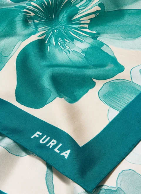 Копринен шал Furla Tortona Toni Amatore Blue — снимка 2