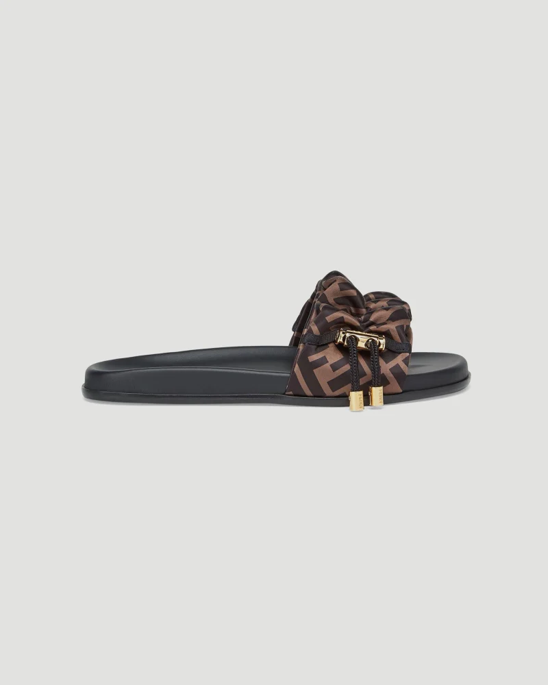 Satin Slides in Brown
