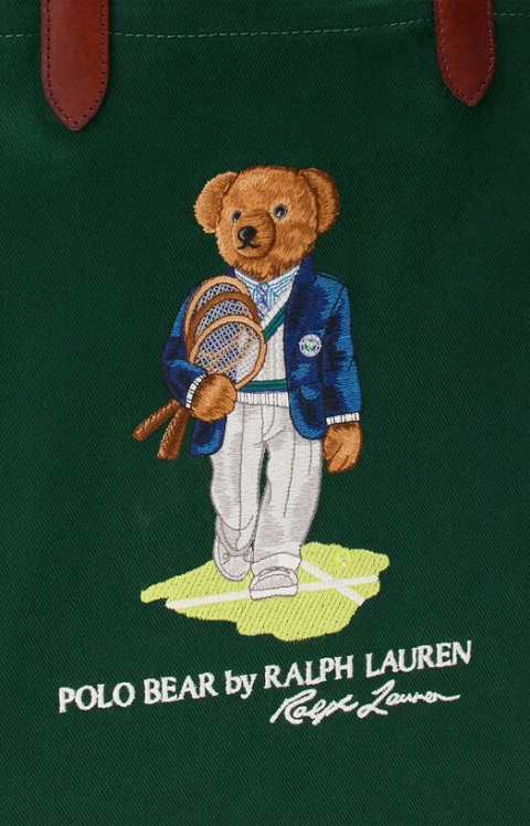 Зелена чанта с Polo Bear принт — снимка 5