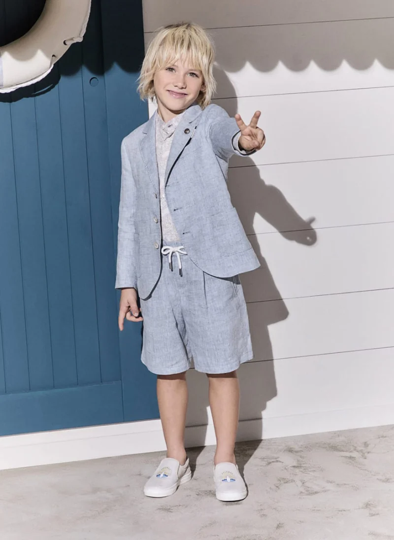 Сако от 100% лен Brunello Cucinelli Kids 8 — снимка 3