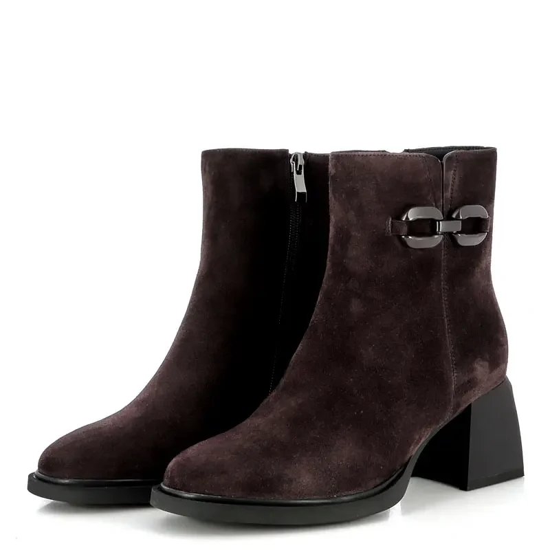 Дамски Боти На Ток CARLO FABIANI – 26366001 BROWN SUEDE — снимка 3