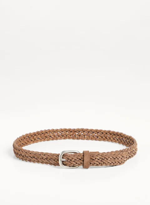 Велурен колан 'Braided' Brunello Cucinelli Kids 75