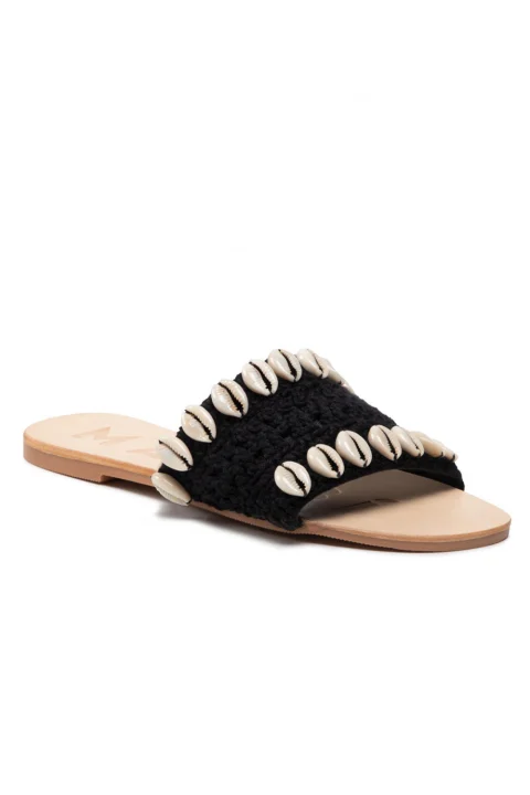 Sandals Black Shells & Crochet; Yucatán S 2.9 Y0 black — снимка 2