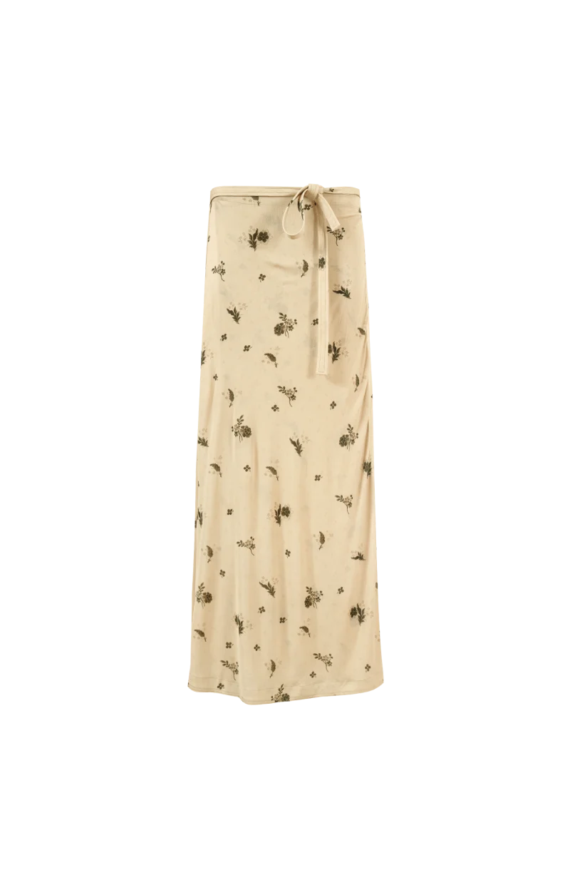 Floral-Print Jersey Maxi Wrap Skirt