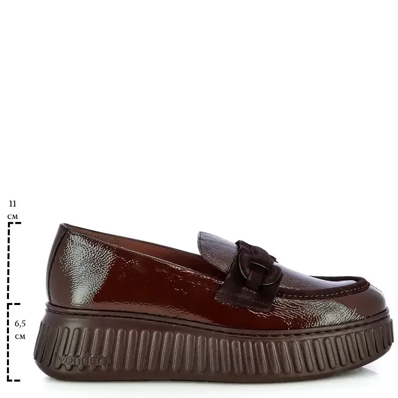 Дамски Лоуфър WONDERS – A-5203 XFLY LACK ANTE COFFE TESTA — снимка 6