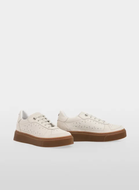 Кожени кецове с перфорирани детайли Marc Cain Sports — снимка 2
