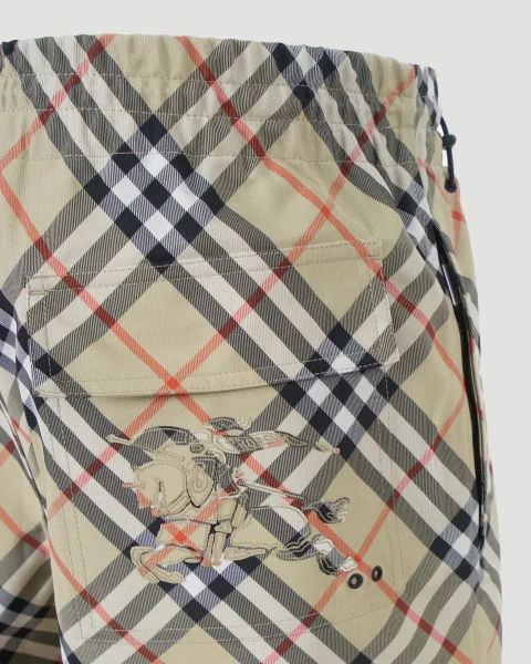 Beige Shorts with Check Pattern — снимка 3