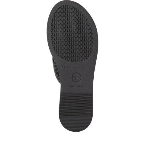 Дамски Равни Чехли TAMARIS – 1-27113-42-0B3 BLACK GLAM — снимка 6