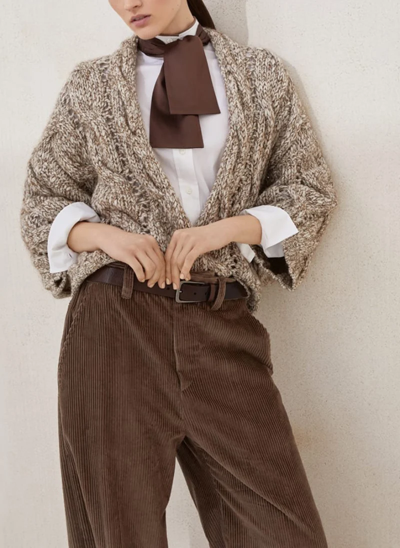 Жилетка с пайети 'Cable knit' Brunello Cucinelli