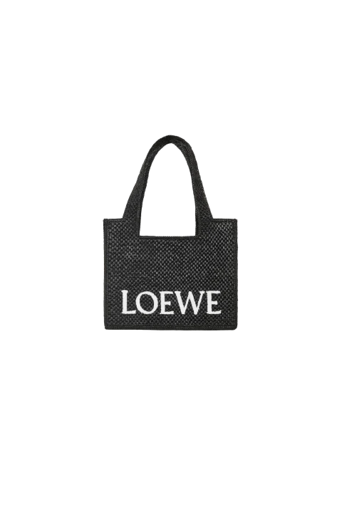 Medium Font Tote in Raffia