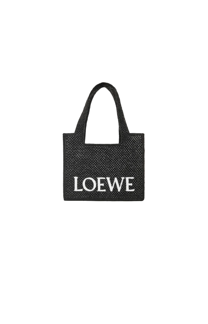 Medium Font Tote in Raffia