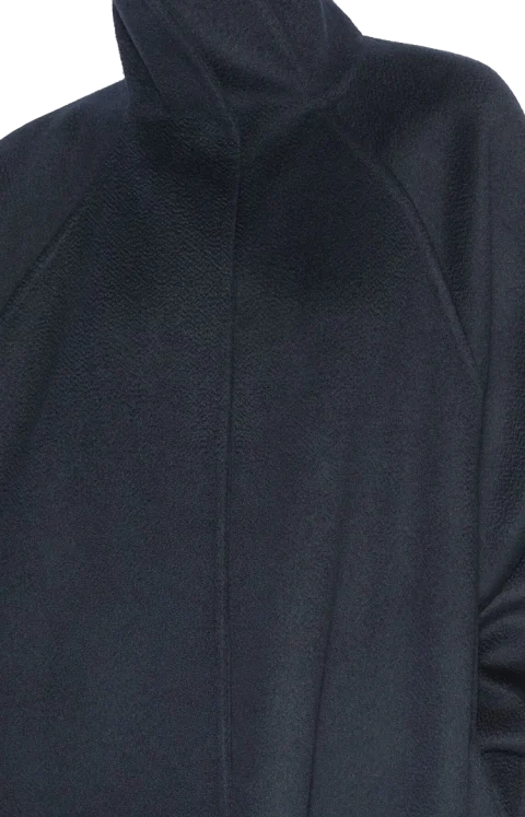 Alaïa Midnight Asymmetric Double Face Cashmere Coat — снимка 2