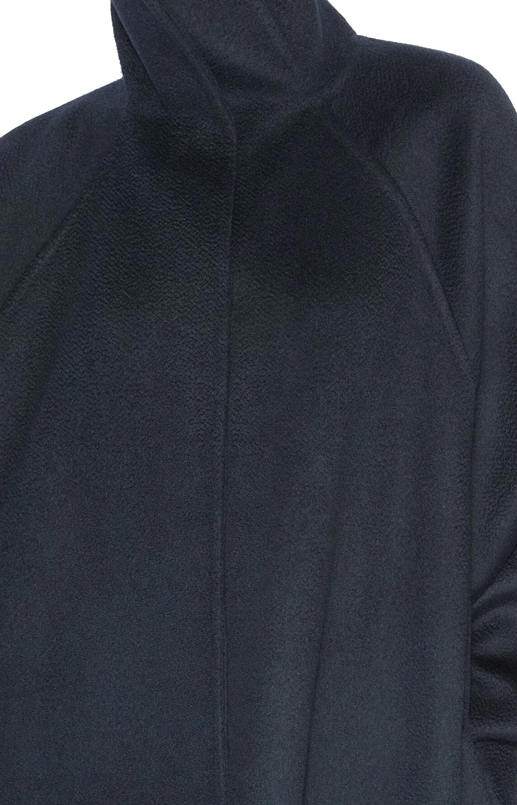Alaïa Midnight Asymmetric Double Face Cashmere Coat — снимка 2