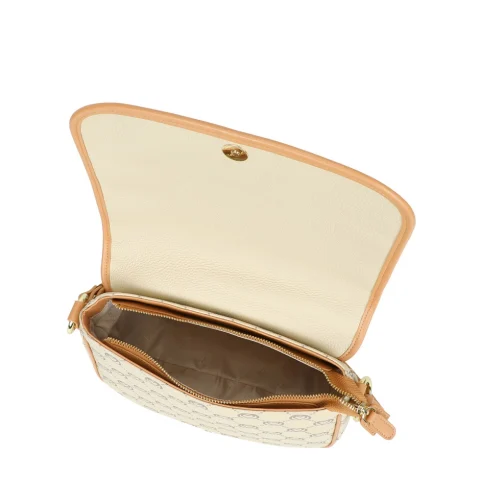 Дамска бежова чанта Monogram Braccialini — снимка 5