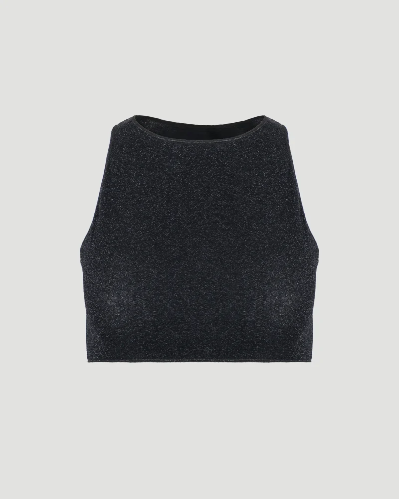 Black Crop Top in Lurex