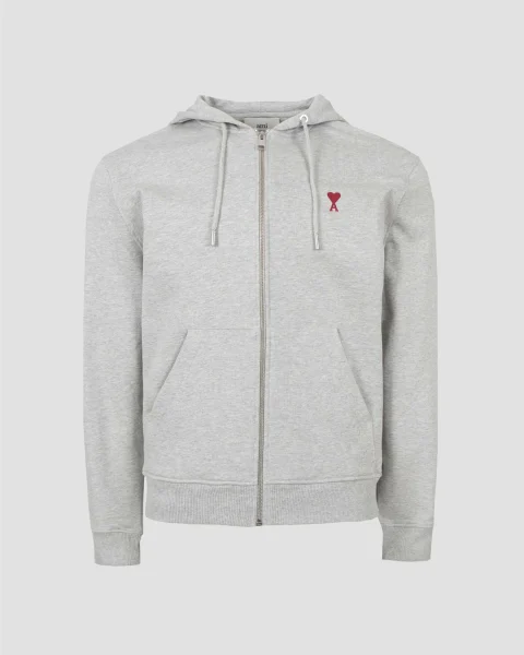 Zipped Hoodie in Ash Grey