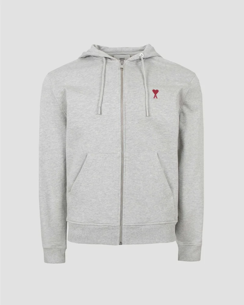 Zipped Hoodie in Ash Grey