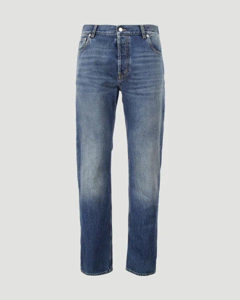 Straight-Cut Denim Jeans